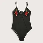 Женское Прозрачное Кружевное боди, с вышивкой и цветами, S-3XL