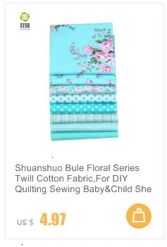 Shuanshuo, 8 шт./лот, новая синяя Цветочная серия, саржевая хлопковая ткань, Лоскутная Ткань, сделай сам, швейная стеганая одежда для детей
