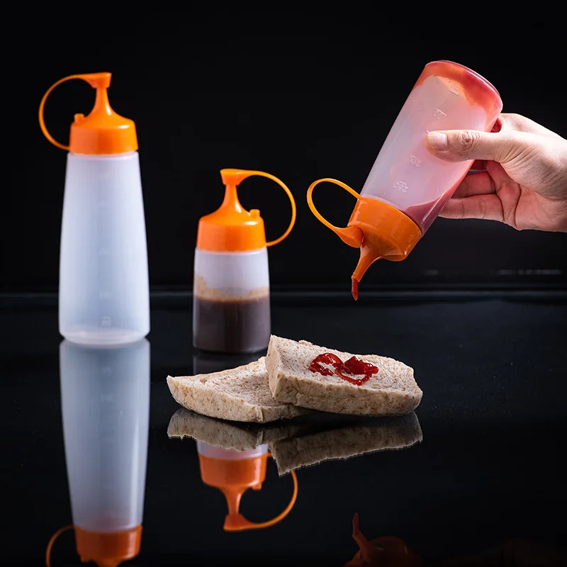 

Durable Food Grade Squeeze Bottle Sauce Salad Oil Bottle Ketchup Mustard Mayo Jam Olive Bottles Oil Dispenser Kitchen Gadgets