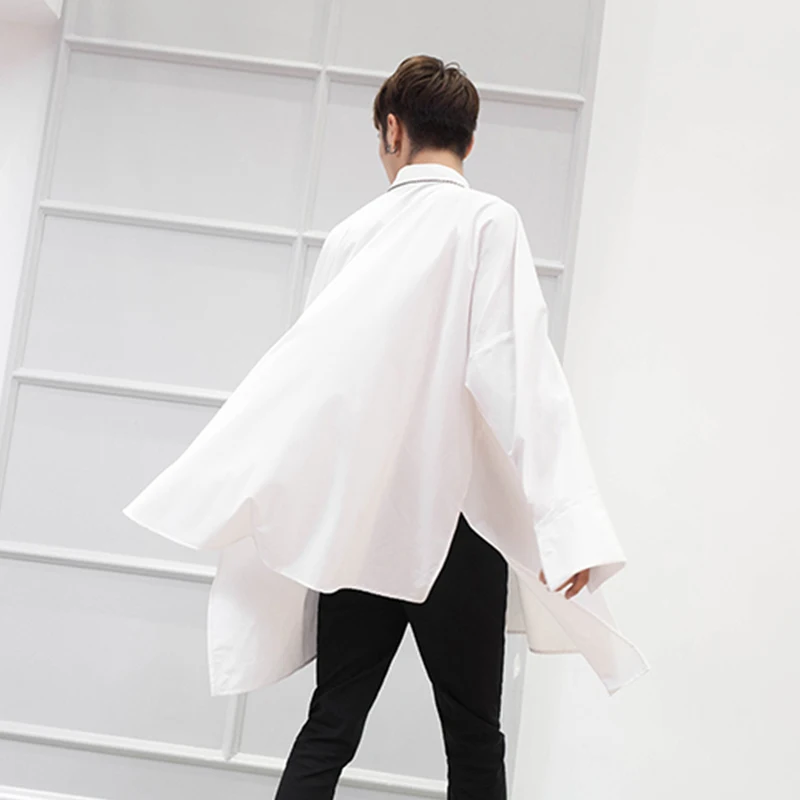 Куртка мужская Свободная с длинным рукавом летучая мышь, универсальная широкая рубашка, модный пиджак в стиле бойфренд, Корейская версия ск... от AliExpress RU&CIS NEW