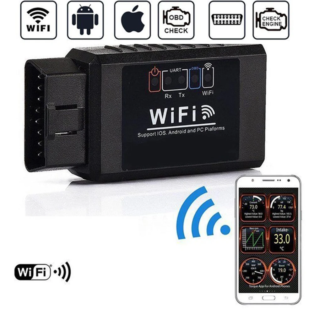 Car V1.5 ELM327 WIFI OBD 2 OBD2 OBDII Scan Tool Foseal Scanner Adapter Check Engine Light Diagnostic Tool for iOS & Android
Car V1.5 ELM327 WIFI OBD 2 OBD2 OBDII Scan Tool Foseal Scanner Adapter Check Engine Light Diagnostic Tool for iOS & Android