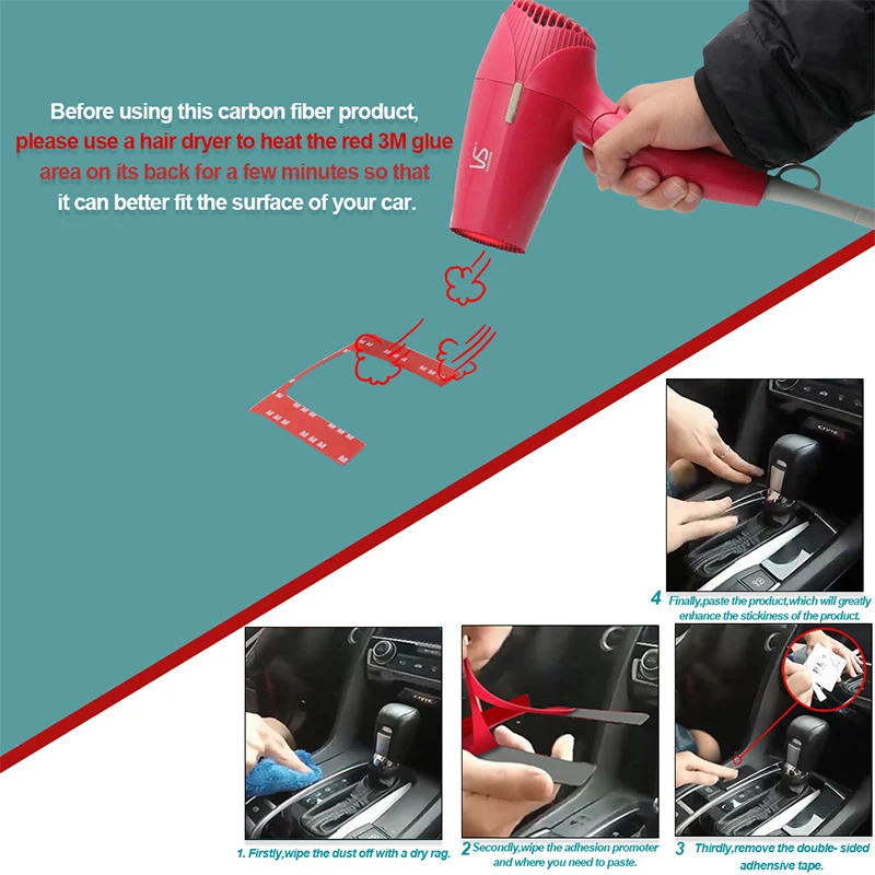 

Carbon Fiber For Honda Civic 10th 2016 2017 2018 2019 Accessories Interior Trim Car Steering Wheel Cover Sticker