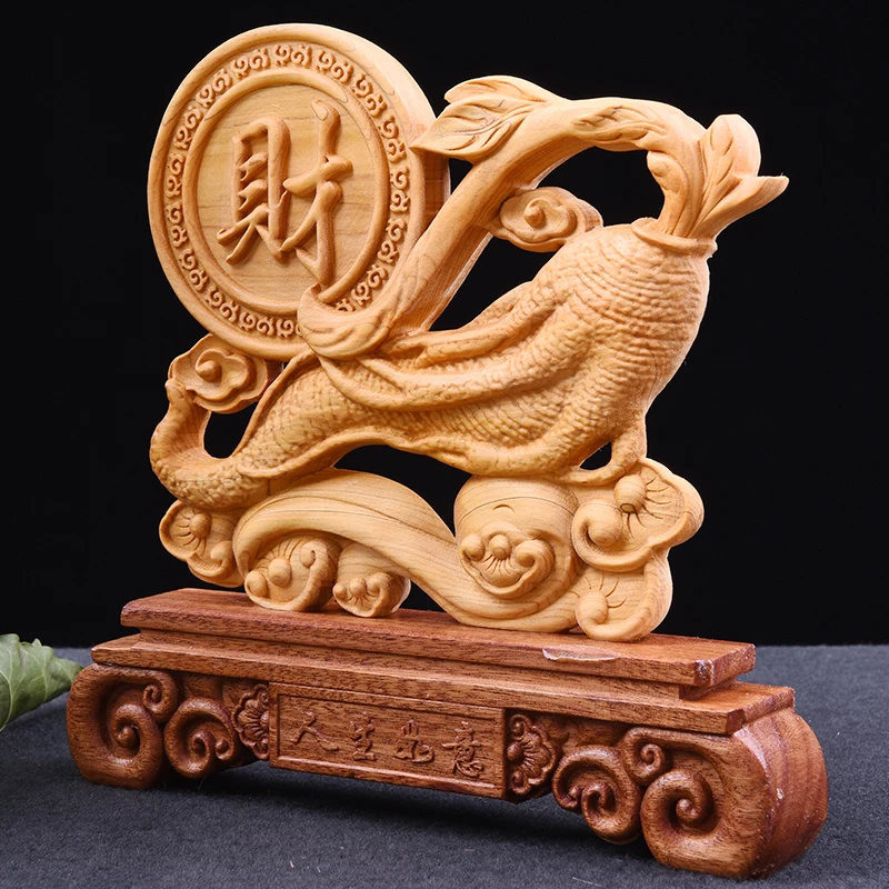 Резьба по дереву с женьшенем 20 см|Статуи и скульптуры| |