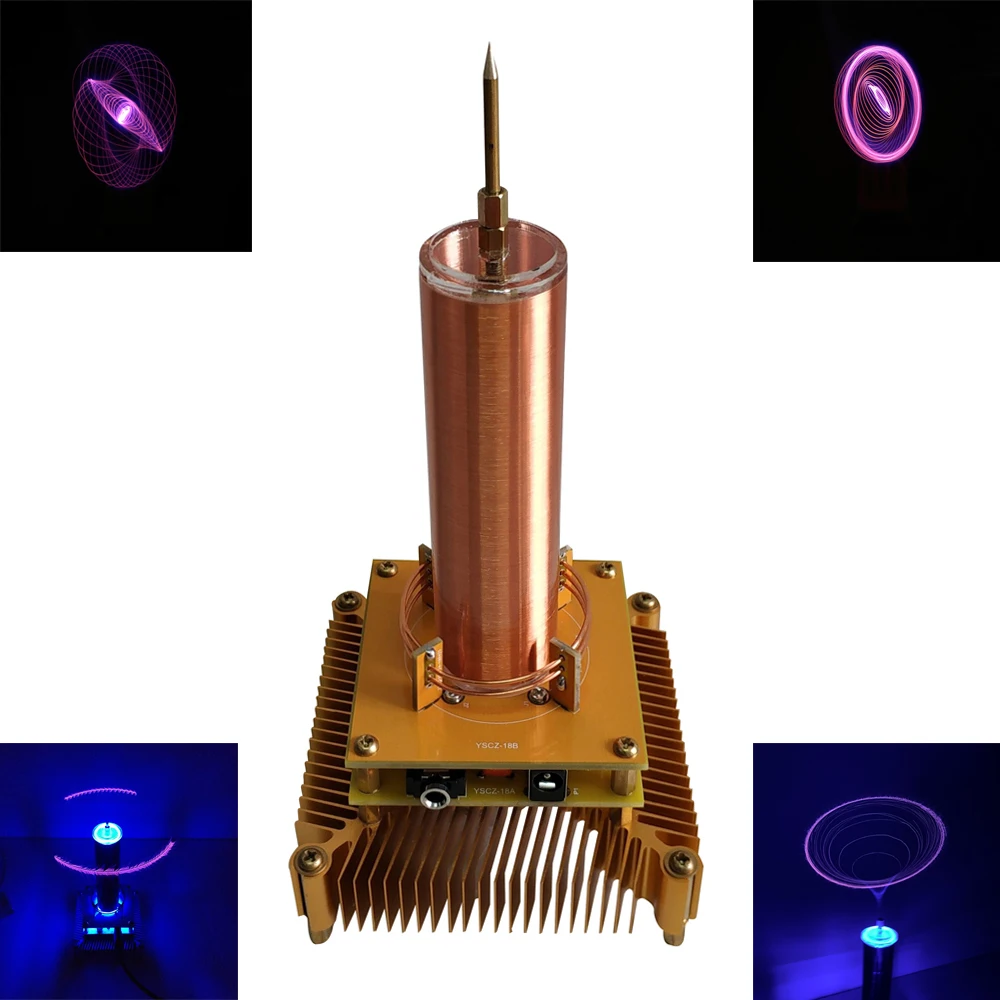 para Bobina de Tesla Transmissão sem Fio Música Alto-falante Plasma Potência Sólida Som