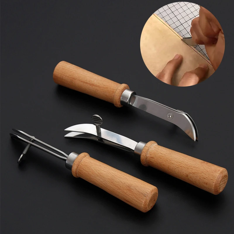 

Adjustable Edge Threader DIY Leather Tools Stainless Steel Leather Edge Press Useful Adjustable Cutter Durable Home Supplies
