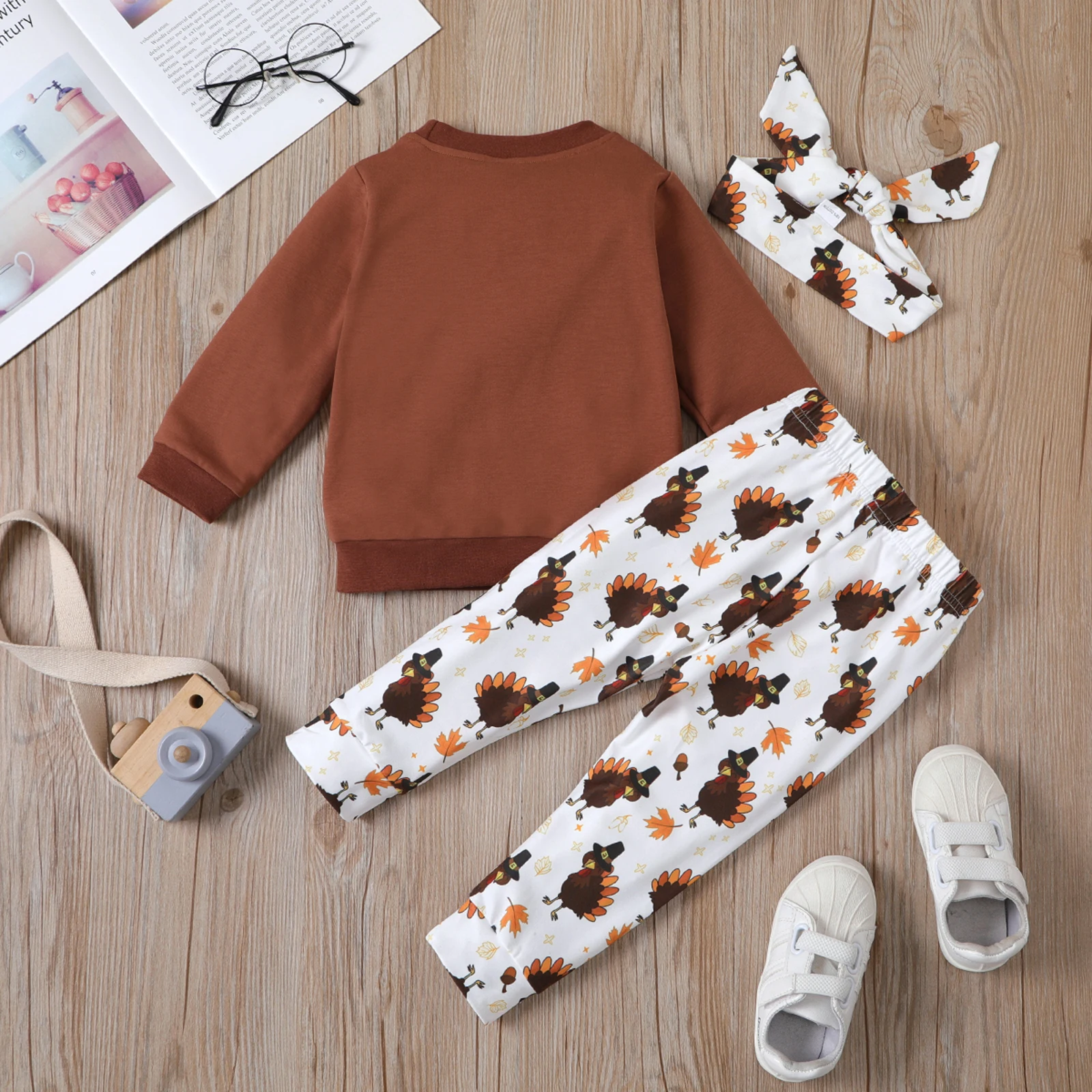 Комплект одежды для новорожденных мальчиков и девочек пуловер с длинным рукавом