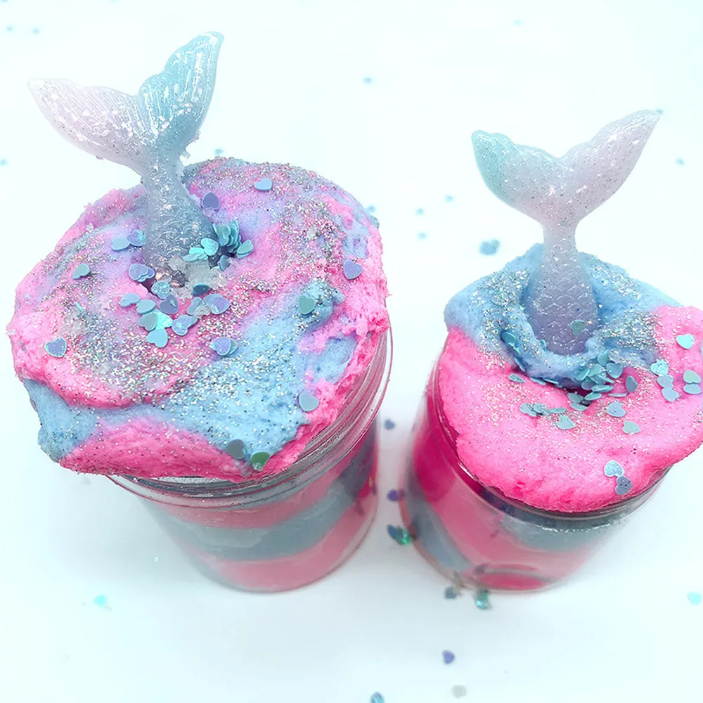 Красивый цвет рыбий хвост облако слизи дети грязи играть Пластилин резинка