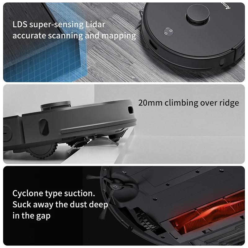 Vacuum Cleaner Mop Robot LDS Navigation Smart Dust Collection Auto Charge APP Control Google Assistant Alexa For Floor Carpet | Бытовая