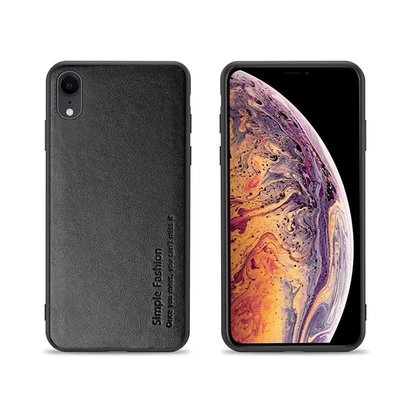 Для iPhone X Xr Xs 11 Pro Max Роскошный чехол из натуральной кожи для iPhone 7 8 Plus анти-осенняя крышка - Цвет: Black