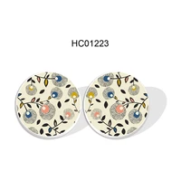 2021 flowers printed pattern resin epoxy stud earrings charms for earrings