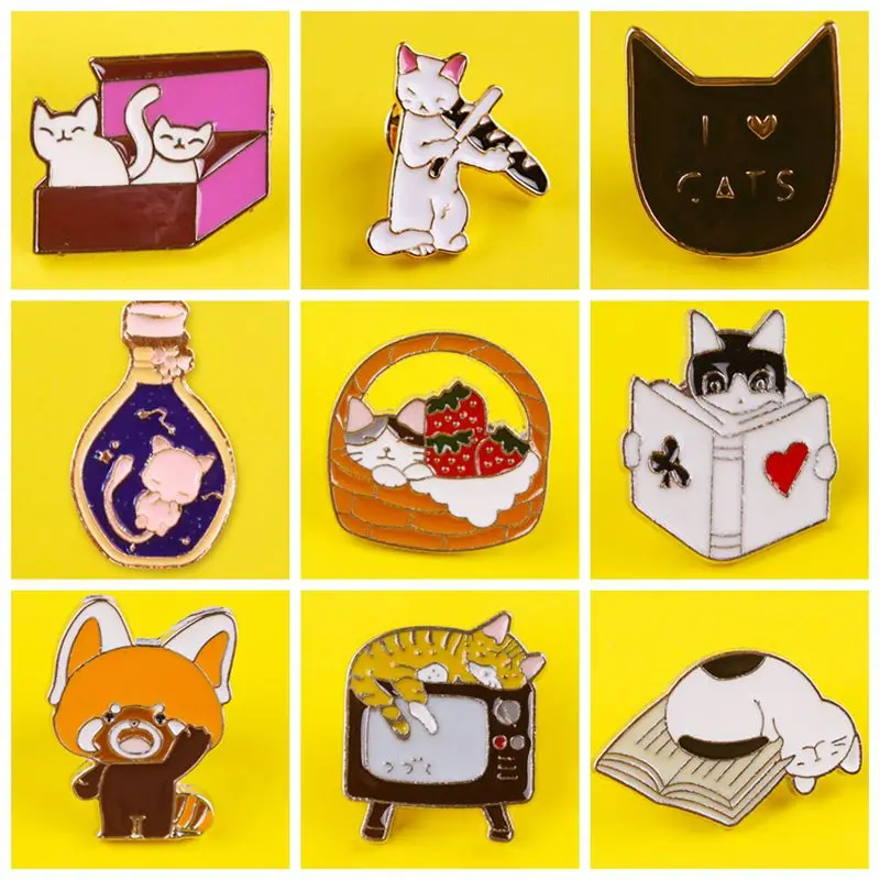 Read Books Lapel Pin Coat Badge For Clothes Fashion Jewelry For Kids Women Gift