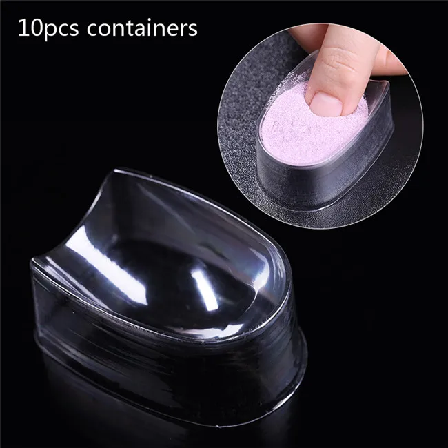 10pcs container Ur Sugar 5 мл флуоресцентный блеск Dip порошок для ногтей голографический градиентный французский пигмент погружающийся порошок для ногтей украшение для ногтей - Цвет: 10pcs container