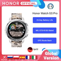 global version honor watch gs pro smart watch spo2 smartwatch heart rate monitoring bluetooth call 5atm sports watch for men