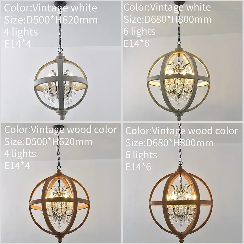 Прозрачные хрустальные люстры K9 деревянный глобус подвесной светильник для