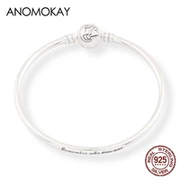 anomokay new 100 925 sterling silver cute little lion bangles bracelets for children fashion birthday gift s925 silver jewelry