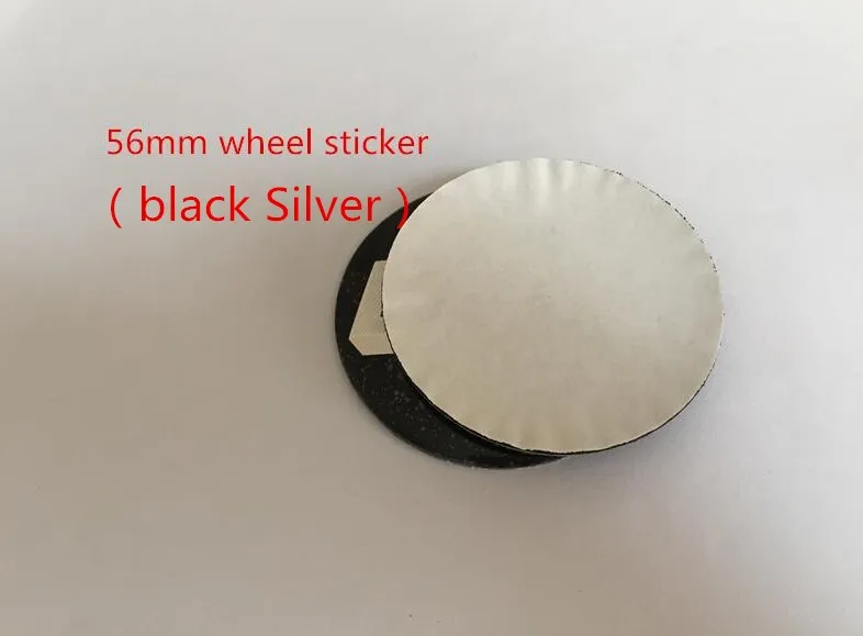 56mm black silver 4 шт. 56 мм 60 мм 65 мм 70 мм центральный колпак на колесо автомобиля значок пылезащитные Чехлы эмблема наклейка автомобиль аксессуары для укладки - Название цвета: 56mm black silver