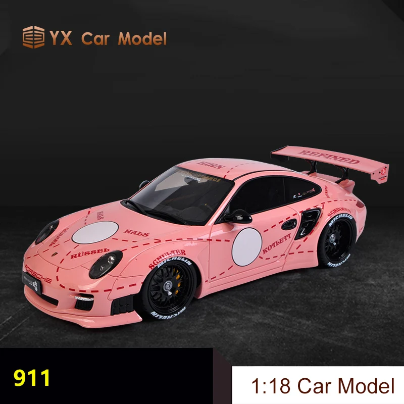 

Модель автомобиля Porsche 911 pink pig GT Spirit 1:18 с широким кузовом