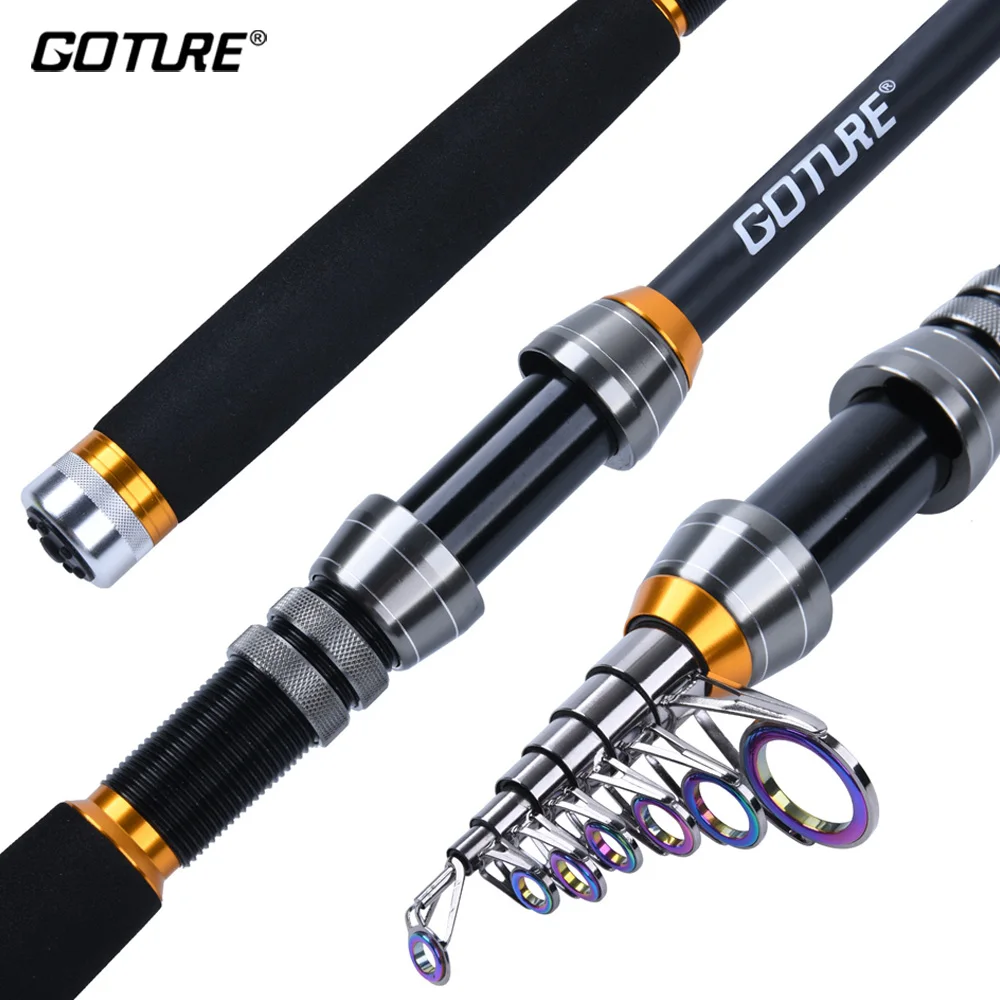 

Goture Telescopic Fishing Rod Carbon Fiber Rod 1.8m 2.1m 2.4m 2.7m 3.0m Spinning Portable Travel Rod Carp Trout Sea Fishing Rod