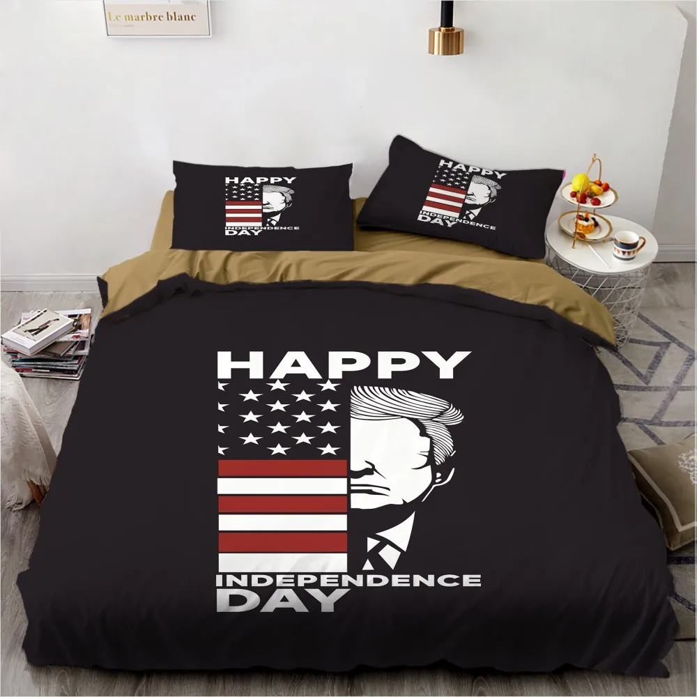 

Комплект постельного белья с изображением президента Америки, пододеяльник для спальни, домашний комплект постельного белья, наволочка (бе...