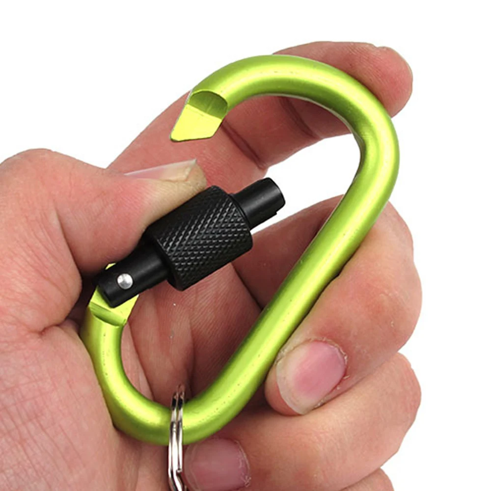 

Aluminum Alloy D-ring Locking Carabiner Hook Buckle Keychain for Outdoor Camping Hiking Water Kit Climbing tools
