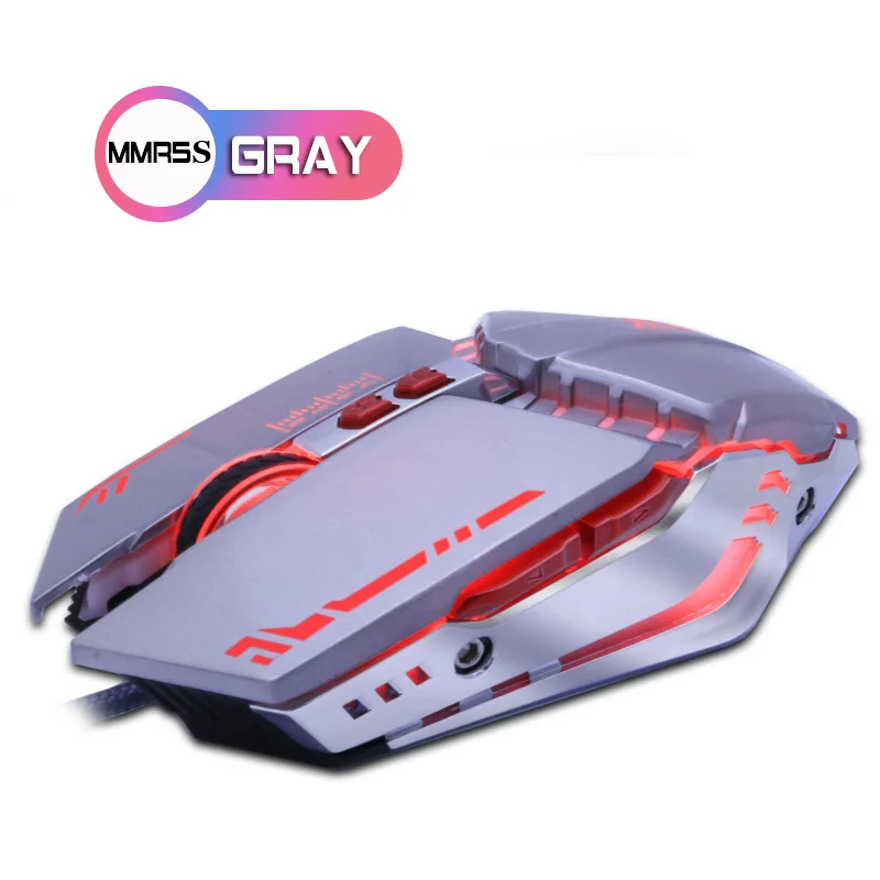 ZUOYA игровая мышь dpi, регулируемый светодиодный, яркий, проводной, оптическая, USB, геймерская мышь, игровая мышь для ПК, компьютера, ноутбука, профессиональная - Цвет: MMR5S GRAY
