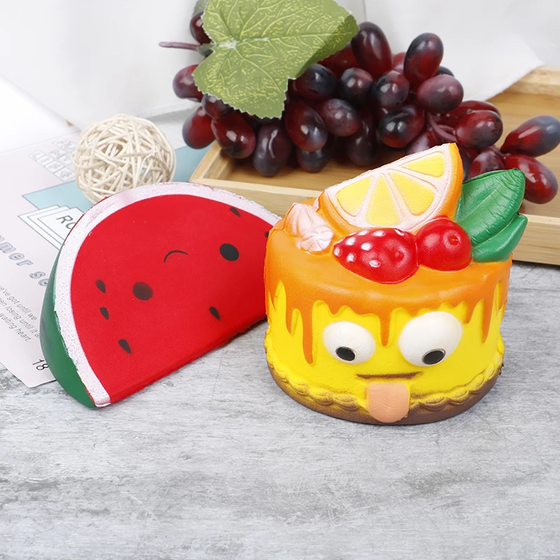 Медленно восстанавливающая форму имитация еды арбуз сжатие торта игрушка