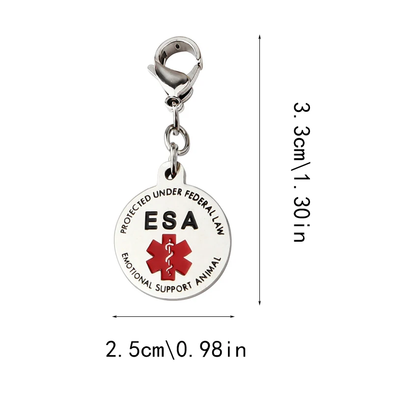 

Emotional Support Animal Esa Red Medical Alert Symbol Service Dog Keychains Fashion Lovely For Women Man Car Key Ring 2021 Hot