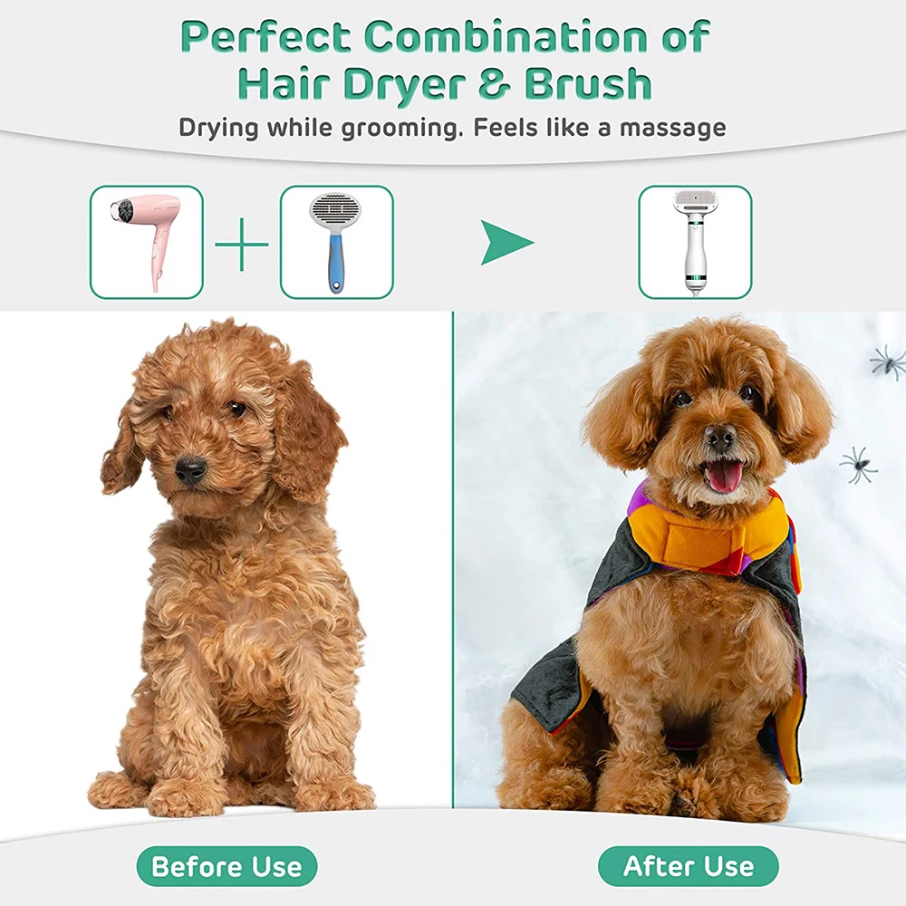 

2-In-1 Portable Dog Dryer Pet Grooming Cat Hair Comb Dog Hair Dryer And Comb Brush Pet Supplies Dog Comb Blower
