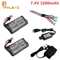 7 4v 3200mah lipo battery for wpl mn99s d90 u12a s033g q1 h101 7 4v 18650 battery with sm for rc boats car tanks drones parts