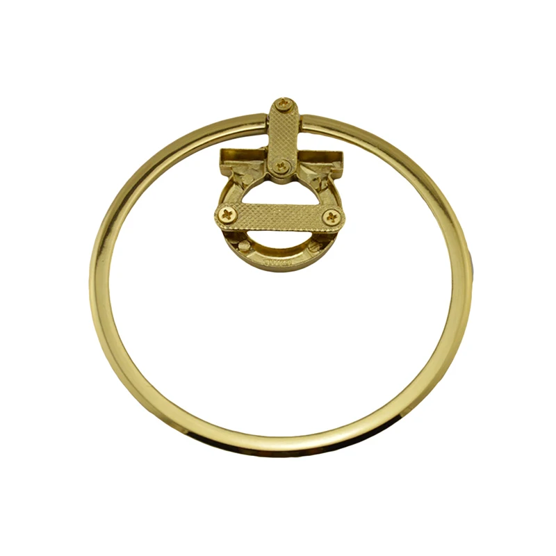 Женская сумка с металлической ручкой в модном дизайне кольца - аксессуары для крепления на плечо или в руку.