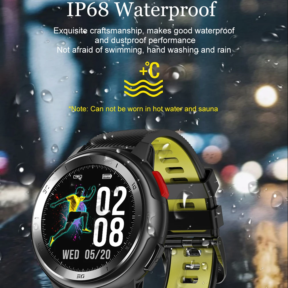 Мужские Смарт-часы с пульсометром и тонометром водостойкие IP68 | Электроника