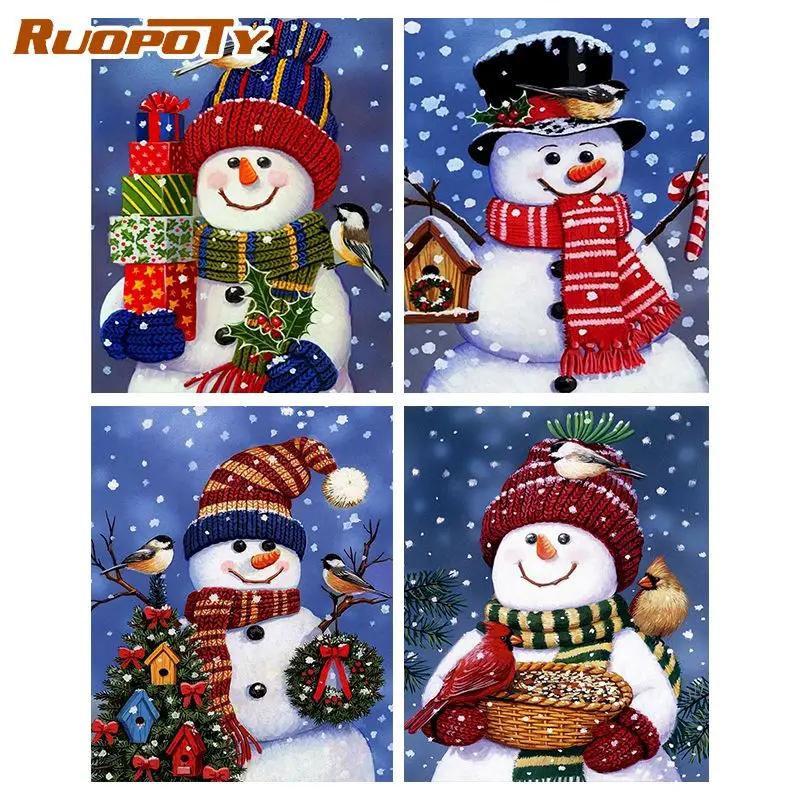 

RUOPOTY DIY Painting By Numbers Santa Claus For Adults Handpainted Kits Acrylic Paints Artwork Unique Gift Wall Decor