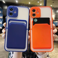 card holder case for iphone 11 12 pro max mini xr xs se 2020 7 8 plus phone coque camera lens protection integrated back cover