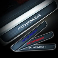 car sticker for nissan pathfinder carbon fiber vinyl sticker car door sill protector scuff plate car accessories 4pcs