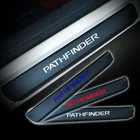 Автомобильная наклейка для Nissan Pathfinder, углеродное волокно, Виниловая наклейка, протектор порога, накладка, автомобильные аксессуары, 4 шт.