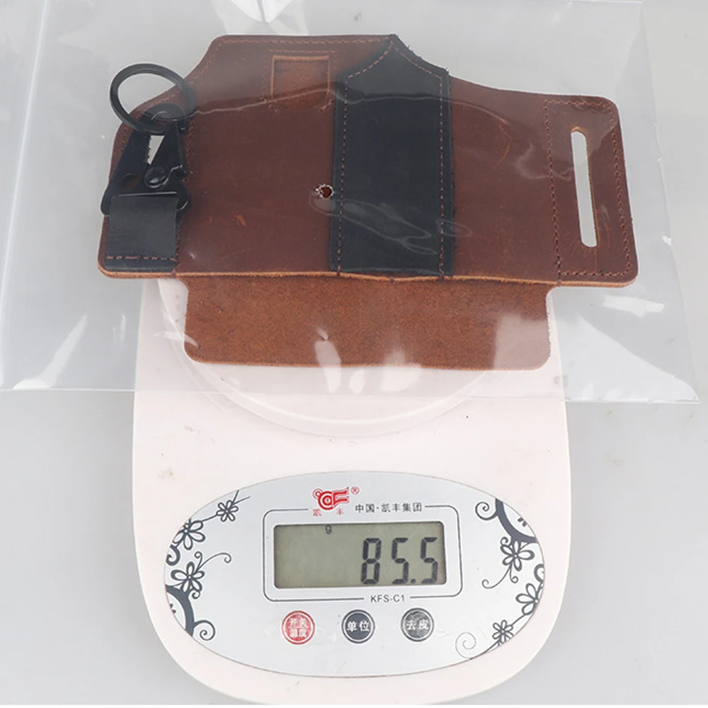 

Multitool Leather Sheath Waist Bag Handmade Leather Belt Bag Portable Multifunctional Key Flashlight Knife Hanging Waist Set