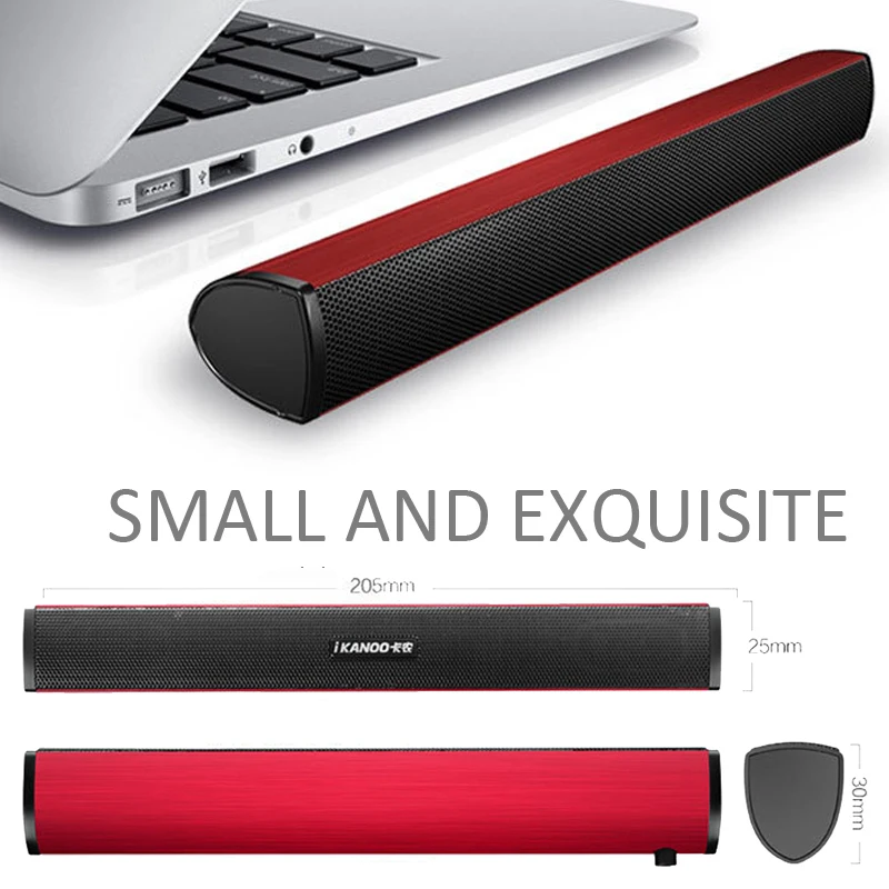 

Laptop Speaker Portable USB Computer Audio Mini Soundbar Subwoofer Bar Stick Music Player to PC for Conference Call Ikanoo Brand