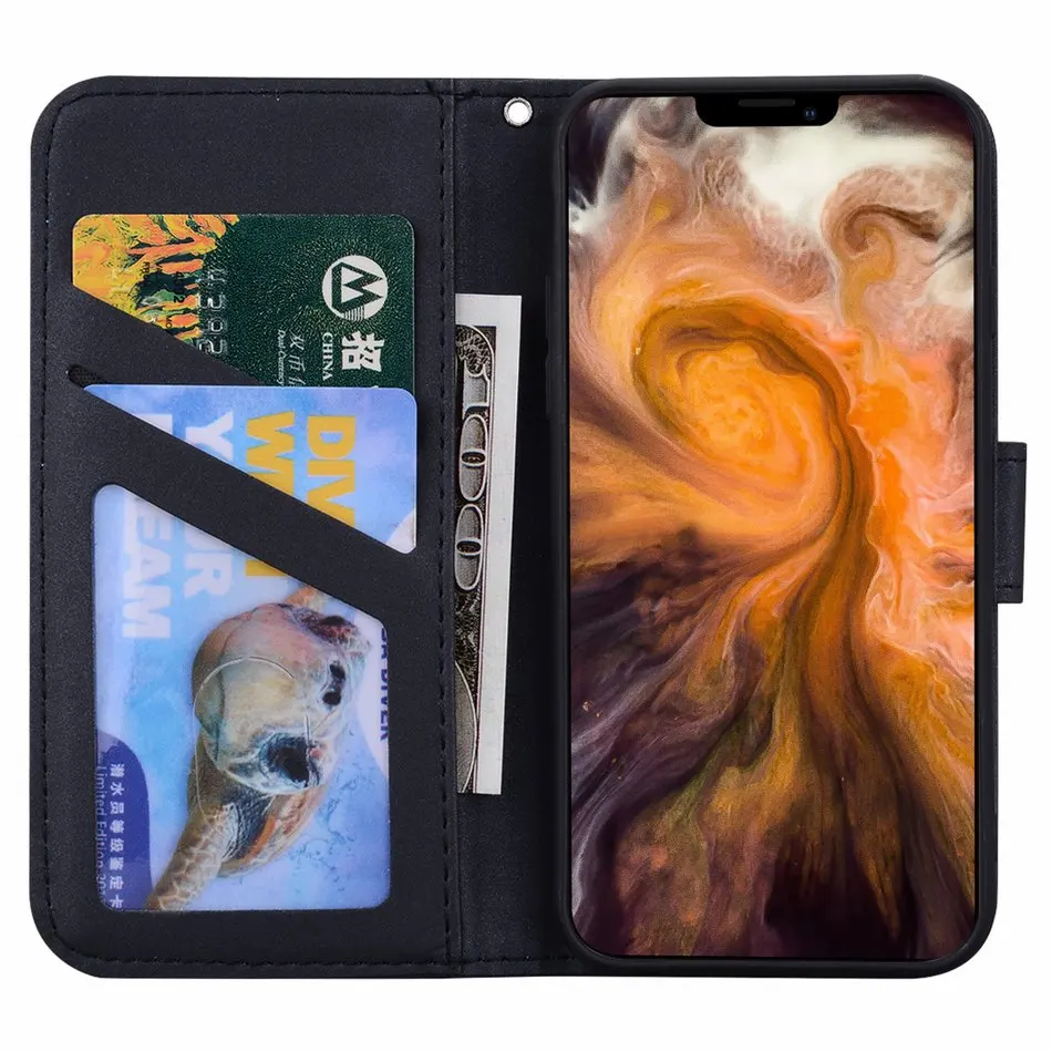 Роскошный кожаный кошелек для телефона samsung Galaxy A50 A60 A70 A70S, однотонный чехол для телефона, милый маленький питомец, панда, лягушка, кошка, E22G