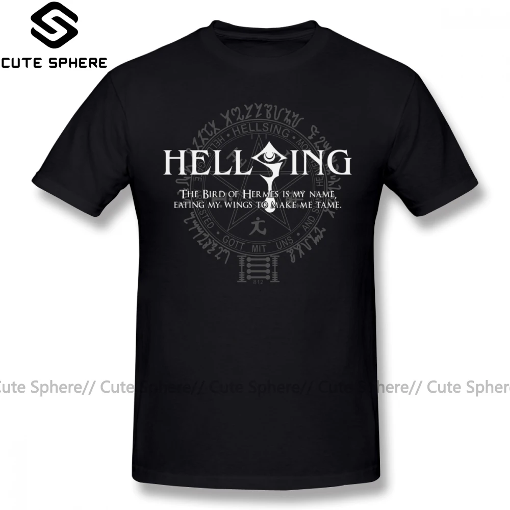 Hellsing футболка чехол для телефона больше 1 футболка с коротким рукавом мужская футболка большая 100 Хлопок Забавный принт летняя футболка