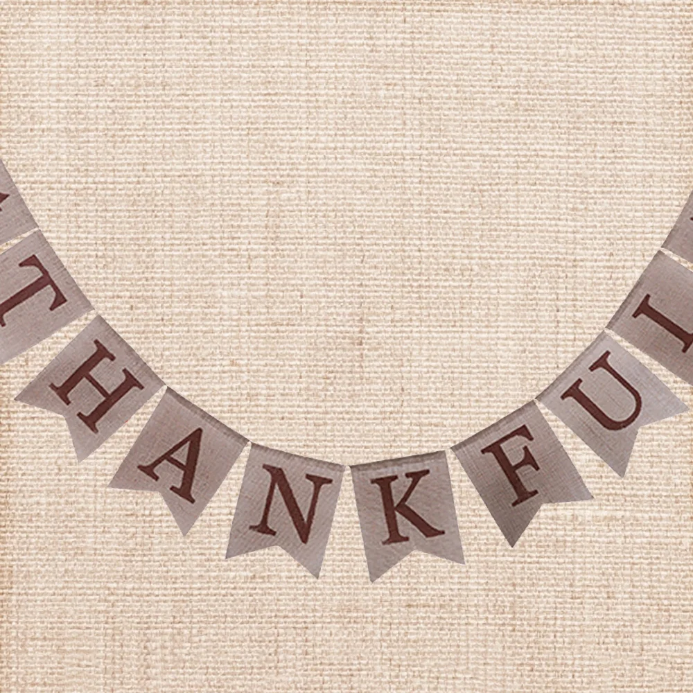 

Lychee Thanking Flax Triangle Banner Party Banner Flags DIY Birthday Festival Decoration Accessiories