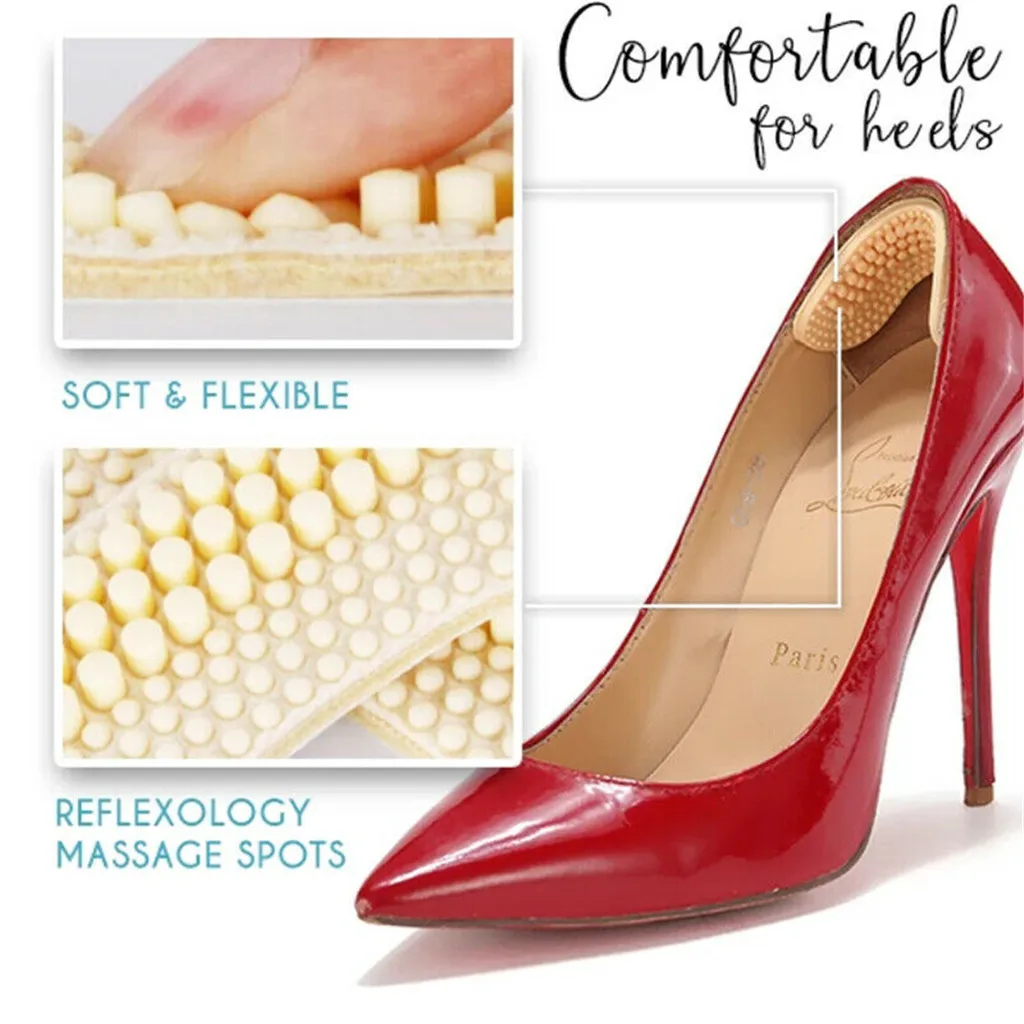 Мягкие силиконовые стельки наклейки на пятку утолщенные противоскользящие