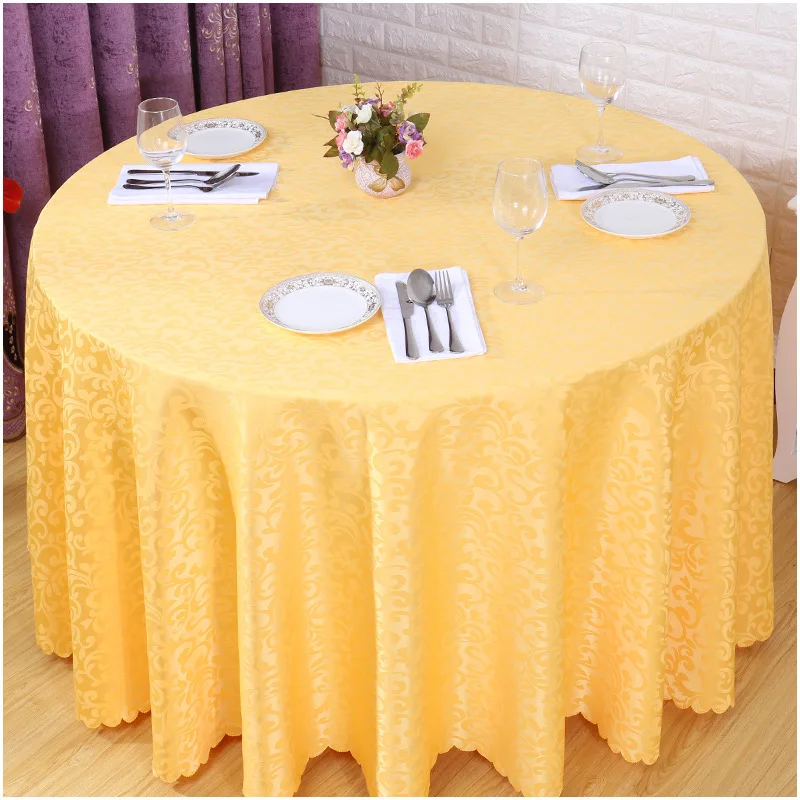 polyester jacquard tablecloth hotel wedding banquet party decoration round white table covers table overlays printed home decor free global shipping