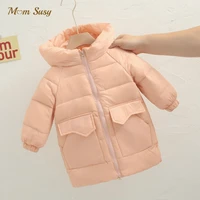 baby girl boy white duck down jacket hooded windbreaker outwear winter child thick warm coat solid color baby clothes 2 10y