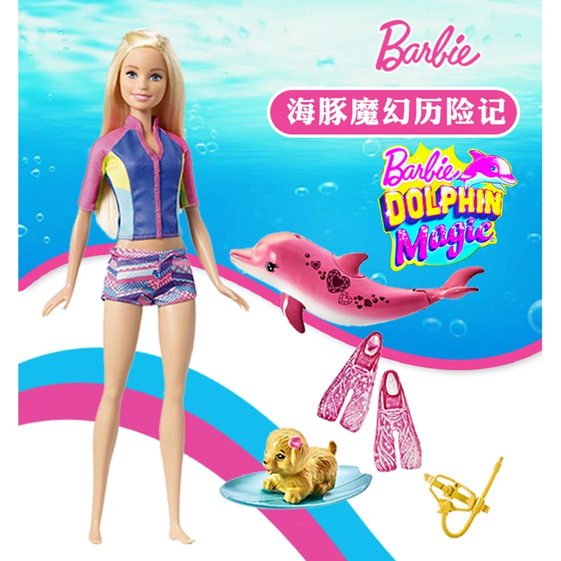 

Original Barbie Doll Diving Dolphin Magic Dolls Color Change Swimsuit Barbie Toy Brinquedos for Girl Birthday Gift FBD63