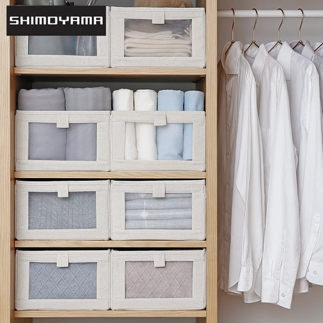 

SHIMOYAMA Cotton Linen Storage Box Folding Underwear Clothes Wardrobes Closet Organizer Socks Toy Drawer Box Snacks Sundries Box