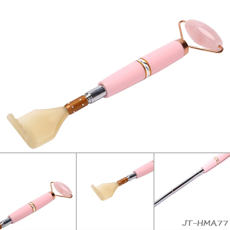 

2-в-1 нефрита каменный ролик массаж лица Массажер для лифтинга выдвижной задней царапин Красота подъемный инструмент/1 шт.