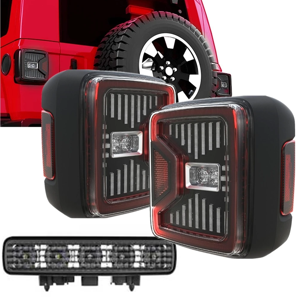 

Задний фонарь для Jeep JL с 3-й светодиодной подсветкой, комплект задних стоп-сигнасветильник для Jeep Wrangler JL, аксессуары 2018 2019 2020