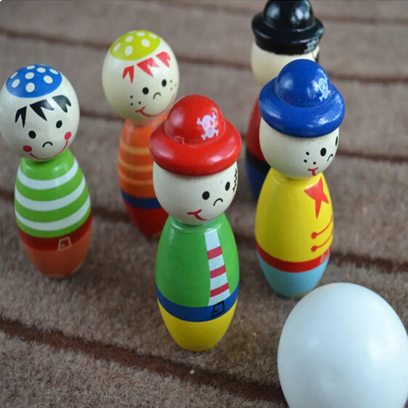 Деревянный шарик для боулинга родителей игры на открытом воздухе игрушки детей