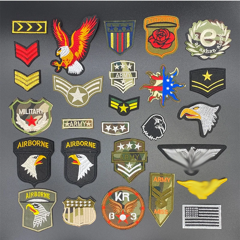 U S ARMY EMBLEM TOP GUN Iron On Patch Embroidered Applique Sewing Clothes Stickers Garment Apparel Accessories Badges Patches