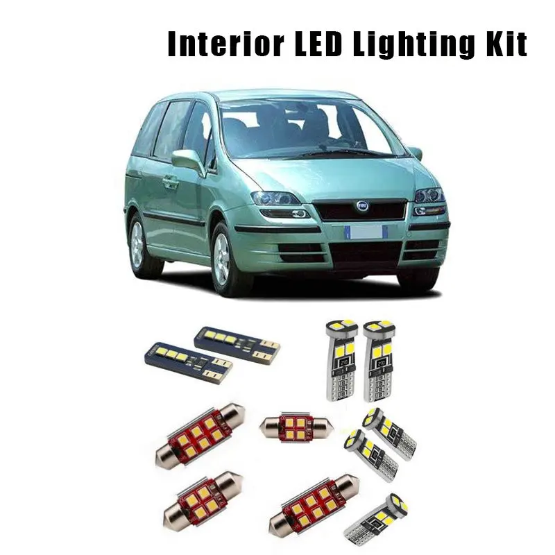 

For 2003-2011 Fiat Ulysse 2 MK2 179 15pcs White Canbus LED Bulbs Interior Map Dome Reading Trunk Light Kit Car Accessories